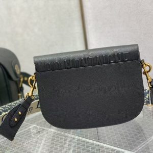 Image_20250425134357_1 CD Bobby Bag Black Pebbled Leather Gold Hardware