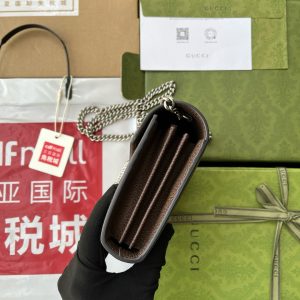 Gucci Jumbo Dionysus Wallet On Chain Brown Canvas and GG Original Leather