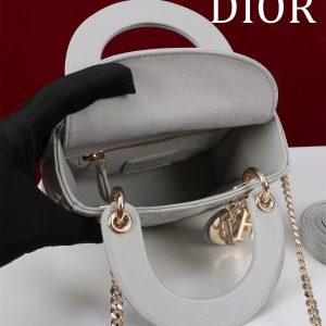 CD Mini Lady 17 Light Grey Lambskin