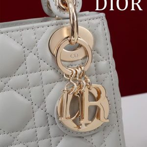 CD Mini Lady 17 Light Grey Lambskin