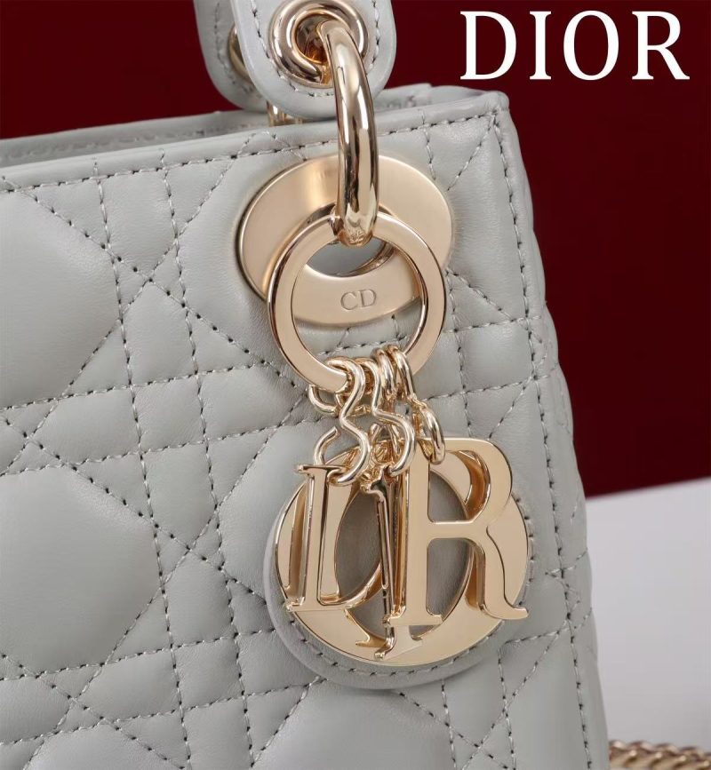 CD Mini Lady 17 Light Grey Lambskin