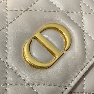 Small CD Caro Blackpack 18cm Powder Beige Macrocannage Lambskin