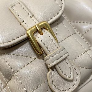 Small CD Caro Blackpack 18cm Powder Beige Macrocannage Lambskin