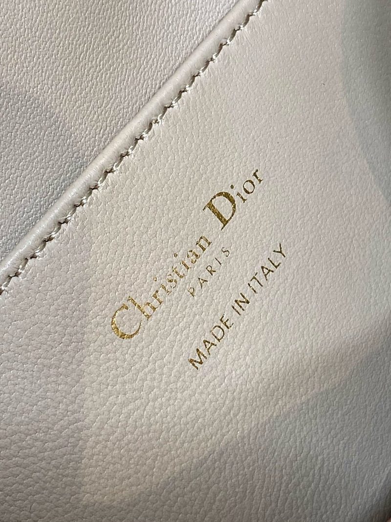 Small CD Caro Blackpack 18cm Powder Beige Macrocannage Lambskin