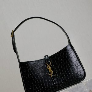 Le 5 a 7 Bag 25cm Black Crocodile Pattern Calfskin Ghw