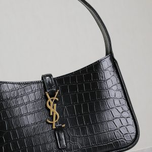 Le 5 a 7 Bag 25cm Black Crocodile Pattern Calfskin Ghw