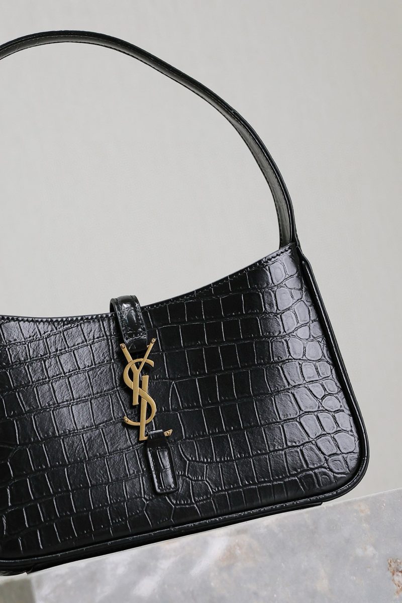 Le 5 a 7 Bag 25cm Black Crocodile Pattern Calfskin Ghw