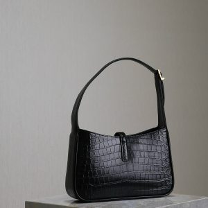 Le 5 a 7 Bag 25cm Black Crocodile Pattern Calfskin Ghw