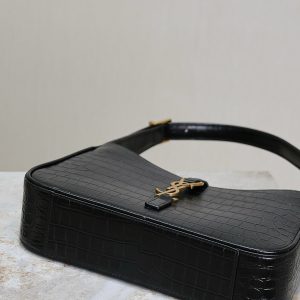 Le 5 a 7 Bag 25cm Black Crocodile Pattern Calfskin Ghw