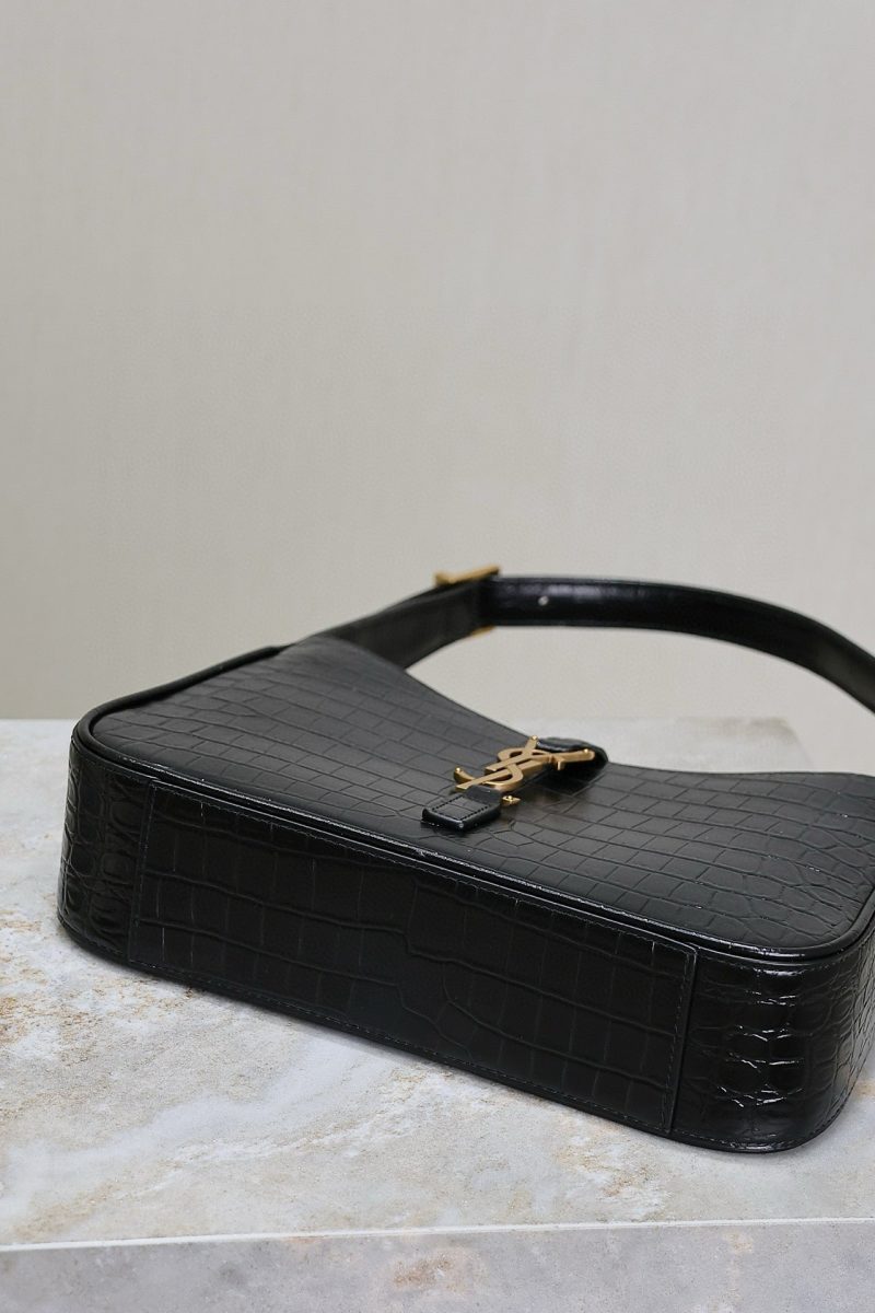 Le 5 a 7 Bag 25cm Black Crocodile Pattern Calfskin Ghw