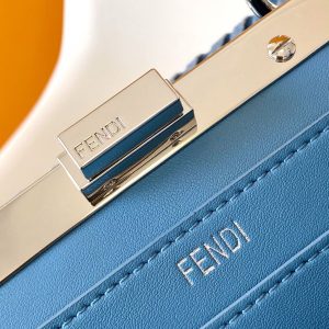 Peekaboo ISeeU Small 27cm Bag Blue Denim And Leather