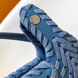 Peekaboo ISeeU Small 27cm Bag Blue Denim And Leather