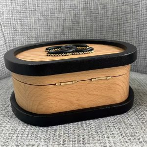 Chanel Beech Wood Round Vanity Beige Black Wood Calfskin