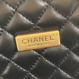 Chanel Beech Wood Round Vanity Beige Black Wood Calfskin