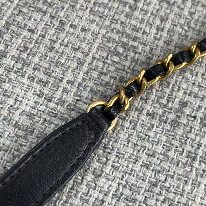 Chanel Beech Wood Round Vanity Beige Black Wood Calfskin