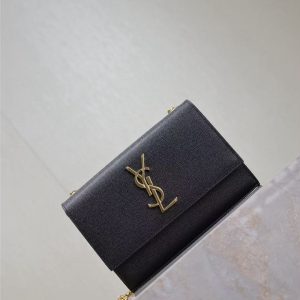 Image_20250817115349_5867 YSL Kate Small Chain Bag 20cm Black Gold Grained Calfskin