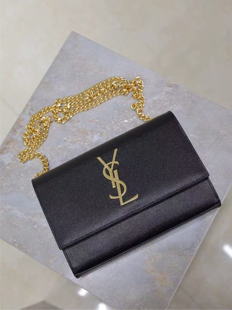 Image_20250817115349_5870 YSL Kate Small Chain Bag 20cm Black Gold Grained Calfskin