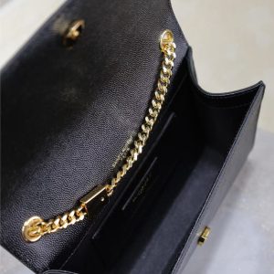 Image_20250817115349_5874 YSL Kate Small Chain Bag 20cm Black Gold Grained Calfskin