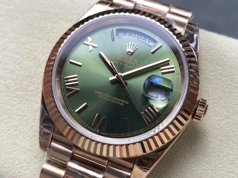 Image_20250819162957_2197 Rolex Day-Date 40 Olive Green Dial – 18K Everose Gold