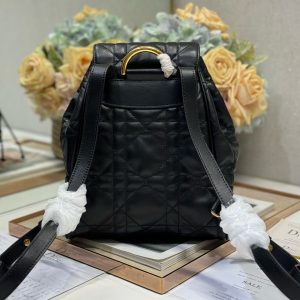 CD Caro Medium Size Backpack Black Sheepskin 23 x 26.7 x 12.5 cm