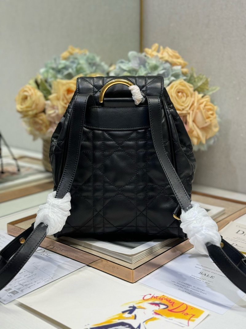 CD Caro Medium Size Backpack Black Sheepskin 23 x 26.7 x 12.5 cm