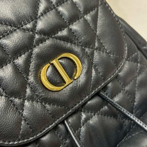 CD Caro Medium Size Backpack Black Sheepskin 23 x 26.7 x 12.5 cm