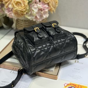 CD Caro Medium Size Backpack Black Sheepskin 23 x 26.7 x 12.5 cm