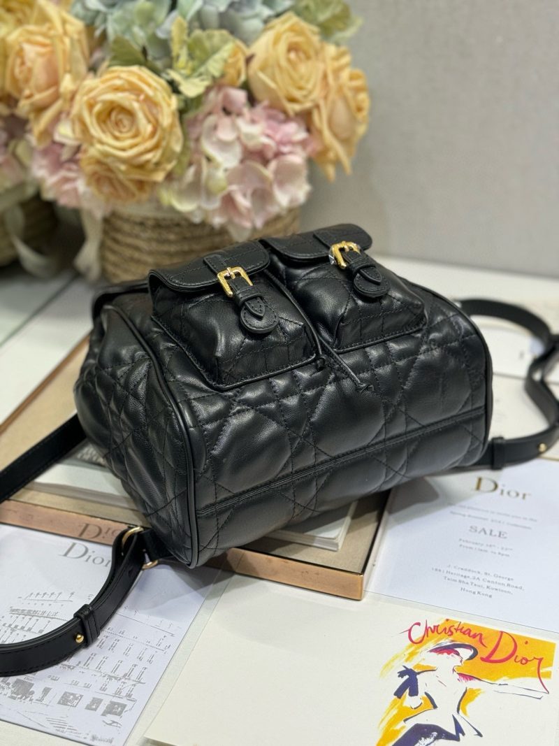 CD Caro Medium Size Backpack Black Sheepskin 23 x 26.7 x 12.5 cm