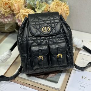CD Caro Medium Size Backpack Black Sheepskin 23 x 26.7 x 12.5 cm