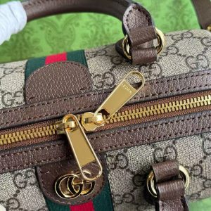 Image_20250921112532_9028_16 Gucci Ophidia 21.5 Bag Brown Ebony Leather Canvas