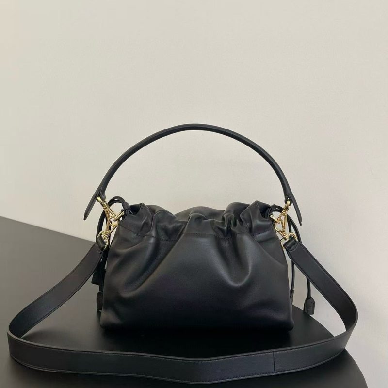 Image_20250922113253_9094_16_1 Fendii Mamma Baguette Drawstring Shoulder Bag Black Nappa Leather