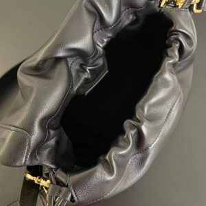 Image_20250922113256_9097_16_1 Fendii Mamma Baguette Drawstring Shoulder Bag Black Nappa Leather