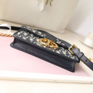 Dior Miss Montaigne Bag 20cm Black Canvas Calfskin