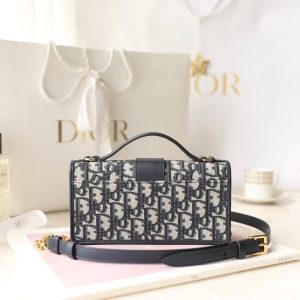 Dior Miss Montaigne Bag 20cm Black Canvas Calfskin