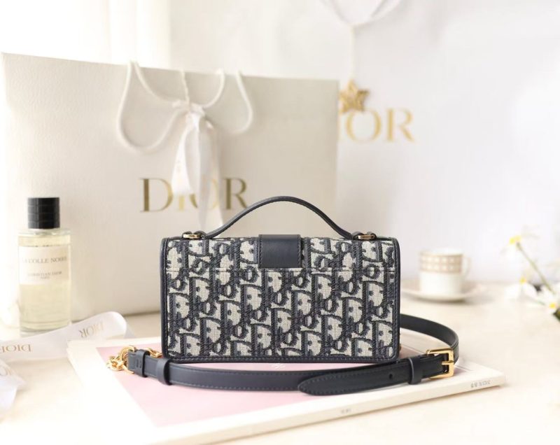 Dior Miss Montaigne Bag 20cm Black Canvas Calfskin