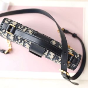 Dior Miss Montaigne Bag 20cm Black Canvas Calfskin