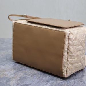 CD Toujours Medium Tote Bag 28cm Brown Coconut Fiber Weaving Paired with Cowhide