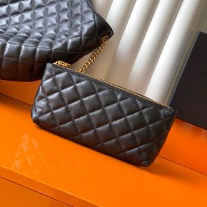 YSL ICARE GOLDEN DRAGON TOTE BAG LARGE BLACK SHEEPSKIN