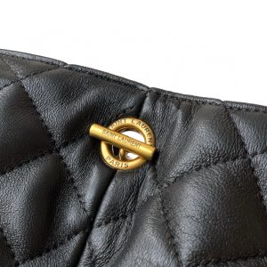 YSL ICARE GOLDEN DRAGON TOTE BAG LARGE BLACK SHEEPSKIN
