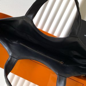 YSL ICARE GOLDEN DRAGON TOTE BAG LARGE BLACK SHEEPSKIN