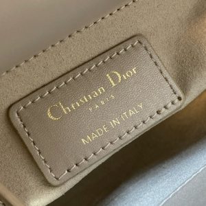 CD Lady Dior 17cm Bag Gold Diamond Silk