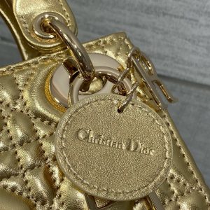 CD Lady Dior 17cm Bag Gold Lambskin
