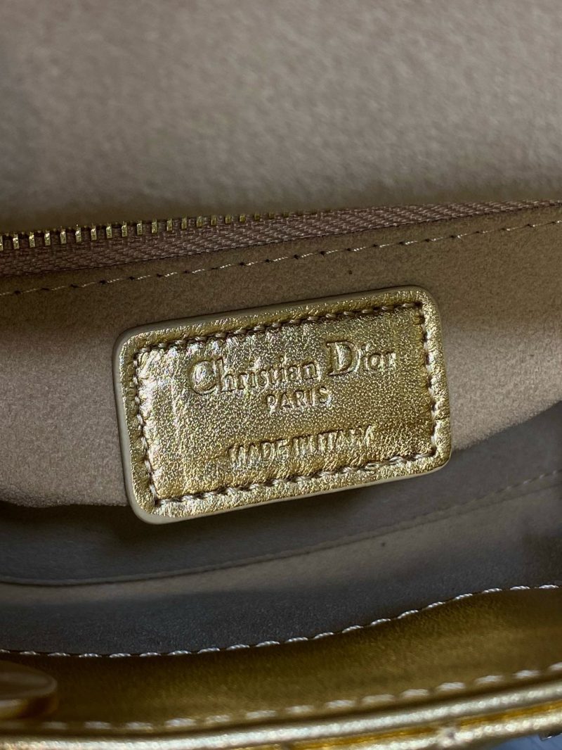 CD Lady Dior 17cm Bag Gold Lambskin
