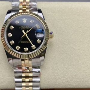 Rolex Datejust 31 2-Tone Jubilee Black Diamond Dial