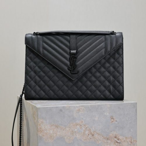 Image_20251021103503_2432_58 YSL Envelope Chain Large Bag 31cm Black Cowhide