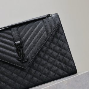 YSL Envelope Chain Large Bag 31cm Black Cowhide