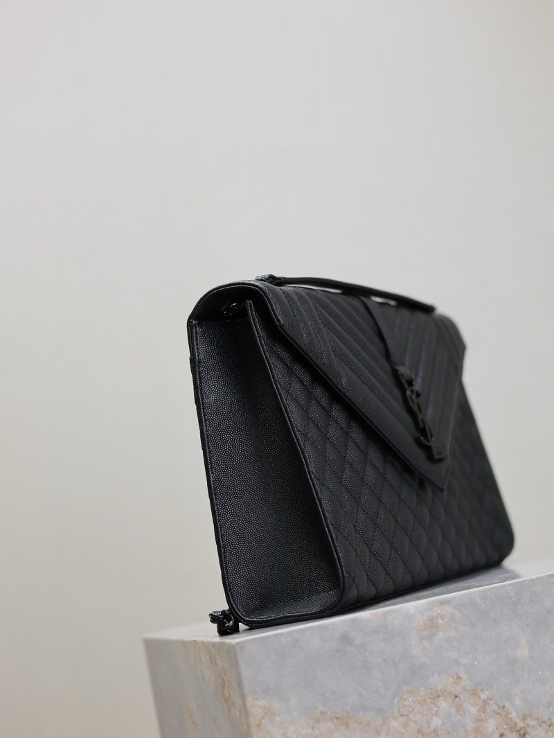 YSL Envelope Chain Large Bag 31cm Black Cowhide