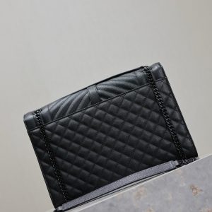 YSL Envelope Chain Large Bag 31cm Black Cowhide