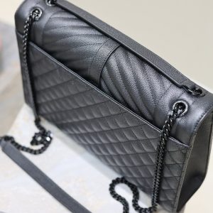 YSL Envelope Chain Large Bag 31cm Black Cowhide