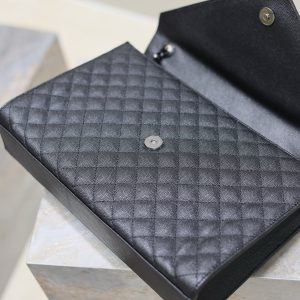 YSL Envelope Chain Large Bag 31cm Black Cowhide